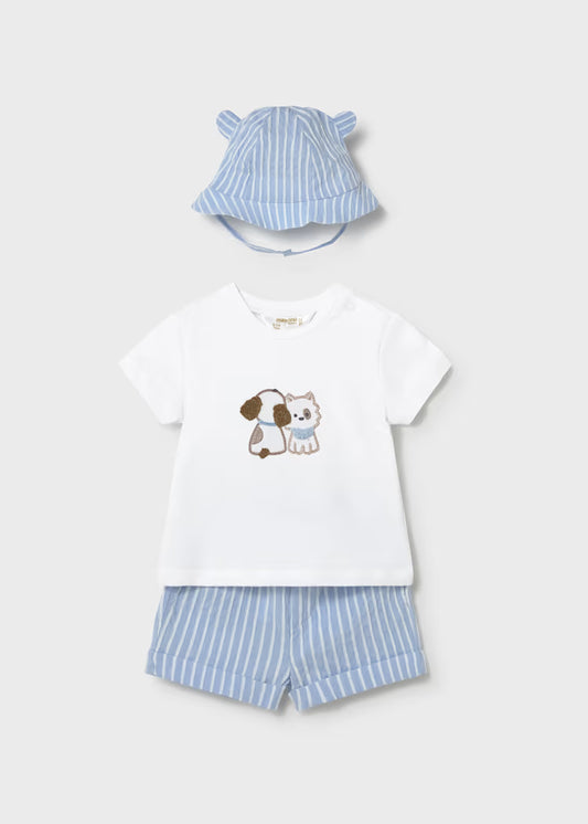 Blue Puppy Short Set