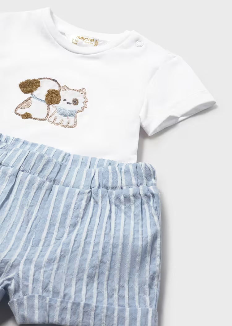 Blue Puppy Short Set
