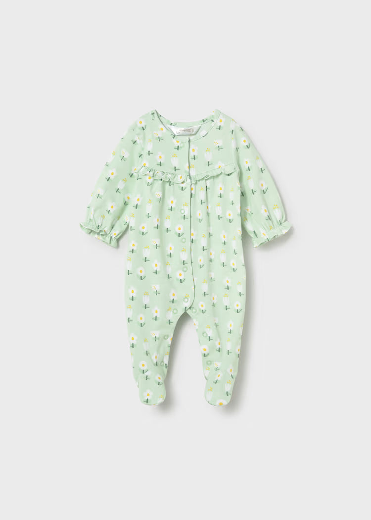 Sage Floral LS Footie
