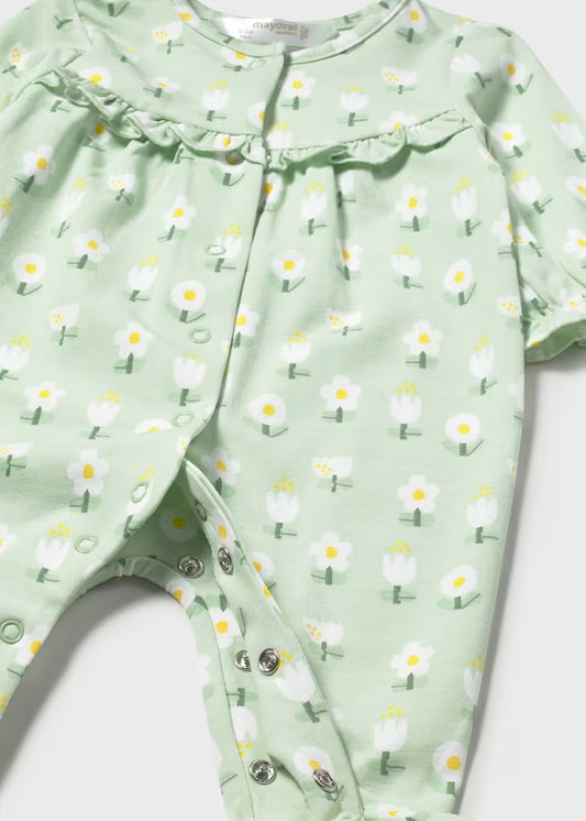 Sage Floral LS Footie