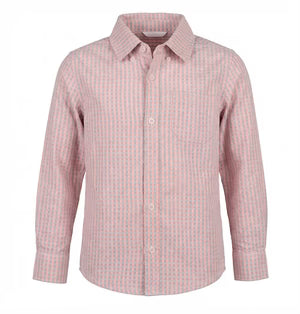 Coral Check Button Down