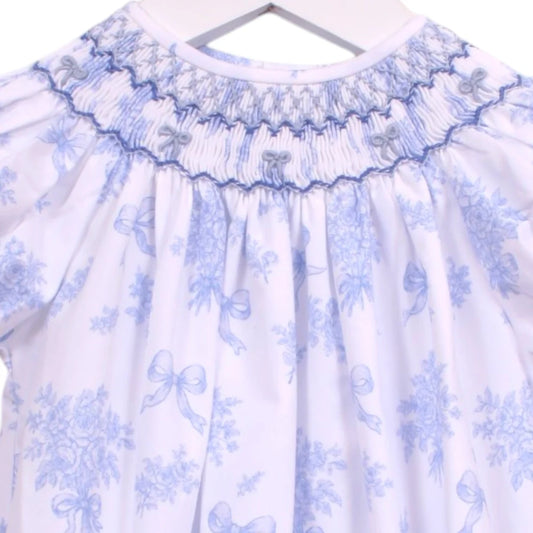 Evelyn Wht/Blue Floral Bubble